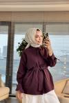 20759 Ön Parça Detaylı Gömlek Bordo