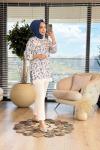 2231 Melis Tunik Ekru İndigo