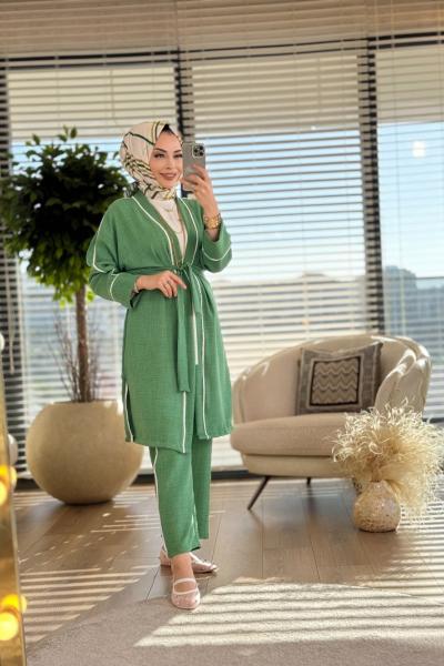 22524 Üst Kimono Biye Detaylı Takım Benetton