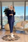 22570 Paçası Fermuarlı Takım Lacivert