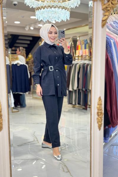 22688 Yandan Toka Parçalı Takım Siyah