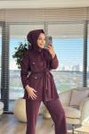 22764 Önü Dört Cep Kapaklı Takım Bordo