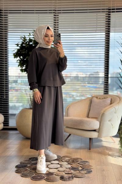 22779 Etek Ucu Parçalı Yarasa Kol Takım Antrasit