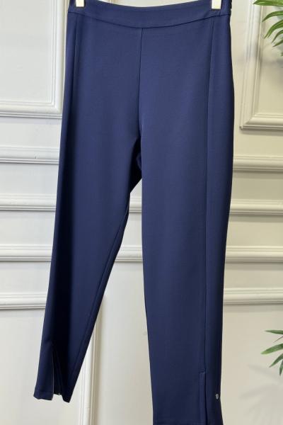 24016 Paçası Fermuarlı Pantolon Lacivert