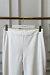 24016 Paçası Fermuarlı Pantolon Ekru