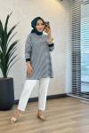 24093 Çizgili Tunik Zümrüt