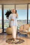 25001 Varak Baskılı Angora Tunik Mavi