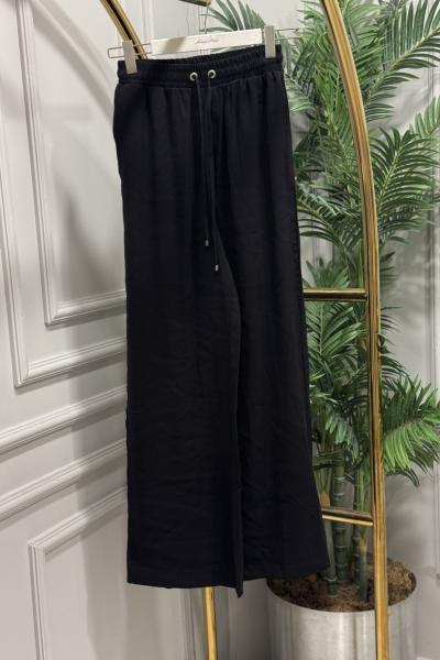 250273 Beli Lastikli Salaş Pantolon Siyah