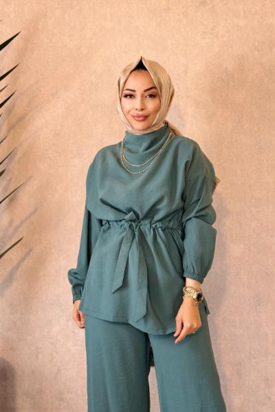 250364 Bağcıklı Şık Modern Pantolon Takım Mint