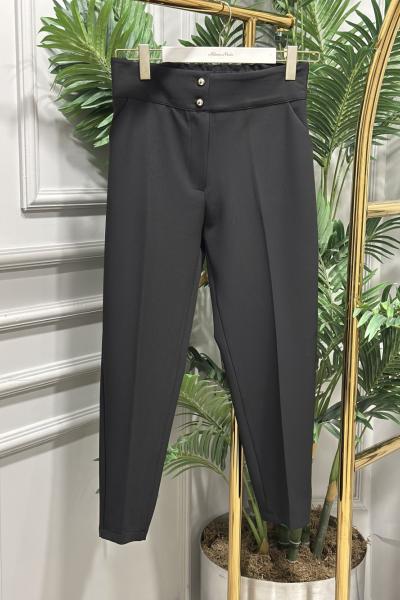 25504 Geniş Kemerli Pantolon Siyah