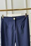25559 Paçası Düğmeli Pantolon Lacivert