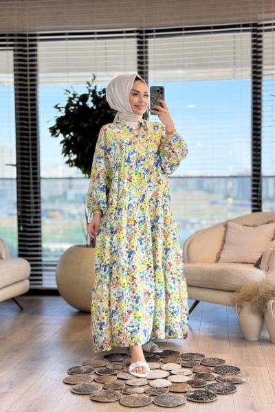 25EL562 Çitlembik Elbise Yeşil