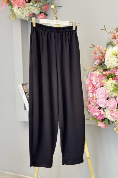 26105 Penye Havuç Pantolon Siyah