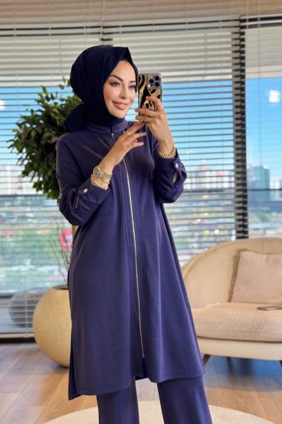 26141 Ön Fermuarlı Midi Boy Pant. Takım Lacivert