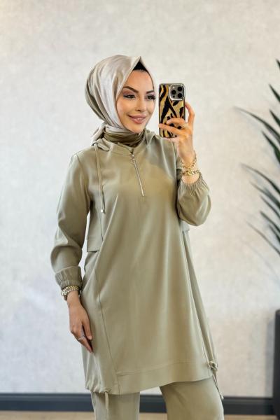2623 Bağcıklı Yandan Parçalı Takım Çağla