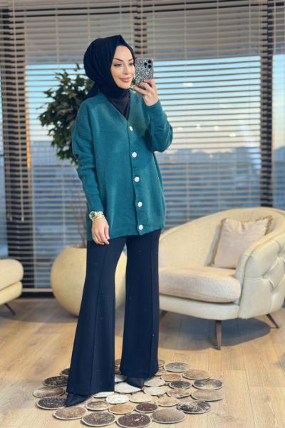 2957 Sakal V Yaka Hırka Zümrüt