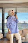 3052 Yıldız Motifli SweatShirt Bebe Mavi