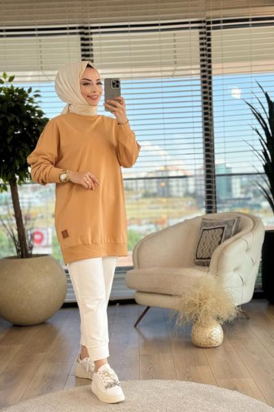 30644 Yanı Yırtmaçlı Tunik Camel
