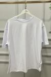 3097 Kısa Kol Oversıze Tshırt Beyaz