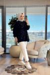 3118 Zımba Detaylı SweatShirt Siyah