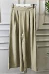3206 Pileli Bol Paça Pantolon Yeşil