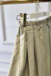 3206 Pileli Bol Paça Pantolon Yeşil
