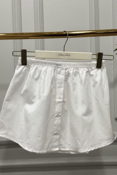 3263 Ön Düğmeli Etek İçlik Beyaz