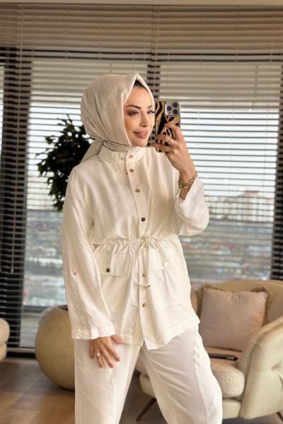 3280 Çıtçıt Detaylı Kap Ekru