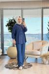 34177 Tencel Oversize Gömlek Lacivert