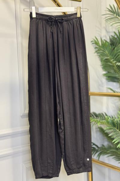 34207 Tencel Konik Pantolon Siyah