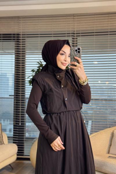 34364 Çıkma Yelekli Spor Takım Kahve