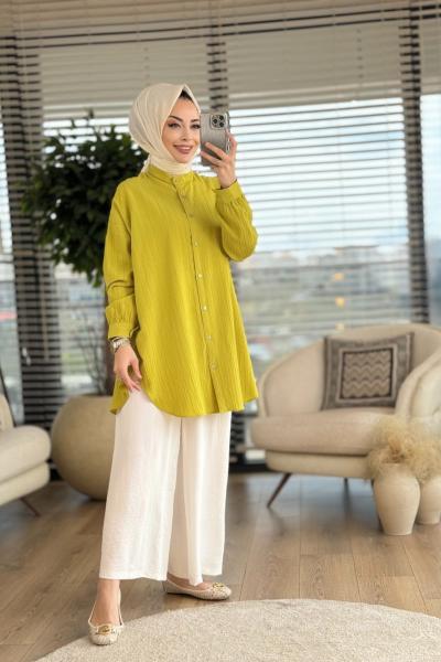 4092 Mara Tunik Yağ Yeşili