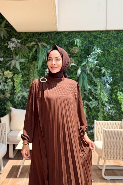 3726 Aybüke Elbise Kahve