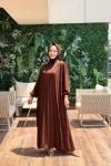 3726 Aybüke Elbise Kahve