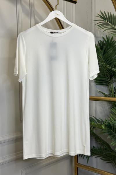 3943 Yarım Kol Bluz Ekru