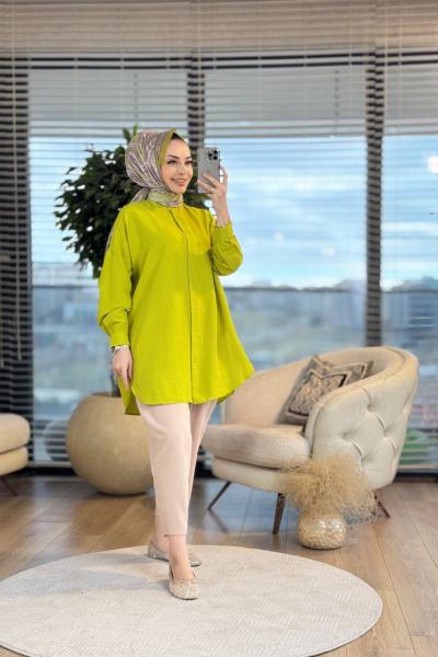 4008 Ada Gömlek  Yağ Yeşili