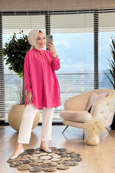 4008 Ada Gömlek Koyu Pembe