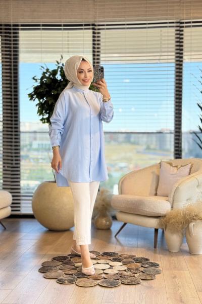 4008 Ada Gömlek Mavi