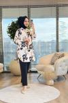 4016-1 Ege Yellow Stone Tunik Ekru Hardal