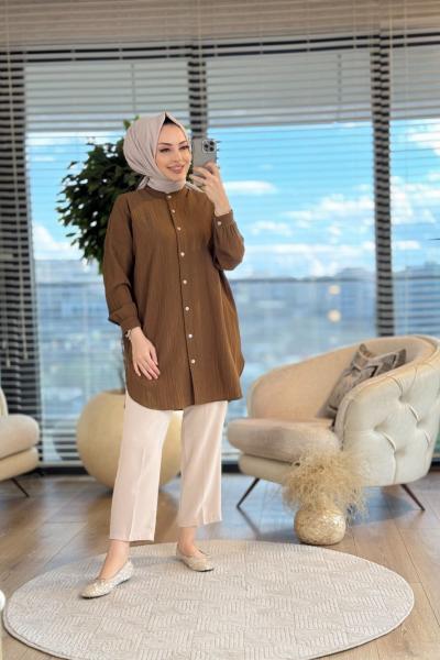 4092 Mara Tunik Açık Kahve