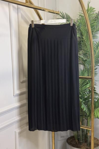 415 Piliseli Şifon Etek Siyah