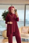 4197 Tokyo Şalvar Takım Bordo