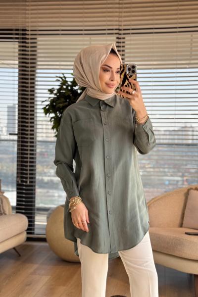 4373 Tek Cepli Gömlek Çağla