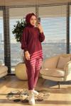 44199 Önü Büzgülü Triko Tunik Bordo