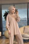 4907 Robası Parça Üstü Çıtçıt Detaylı Takım Bej