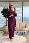 5015 Yanları Cepli Sandy Takım Mürdüm