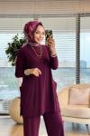 5015 Yanları Cepli Sandy Takım Mürdüm