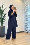 5015 Yanları Cepli Sandy Takım Lacivert