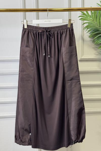 5473 Nüve Balon Etek Kahve