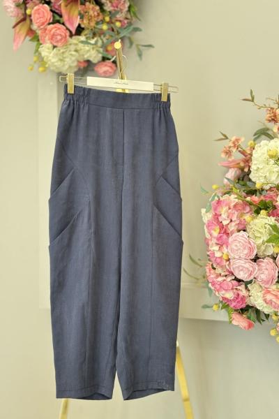 5595 Yandan Cepli Havuç Pantolon Lacivert